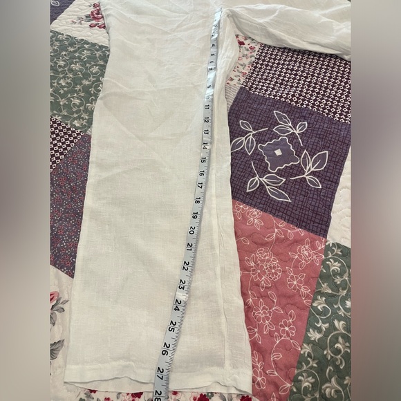 FRANCESCA BETTINI  Italy 100% Linen Elastic Waist Pants Size Medium - Picture 9 of 12